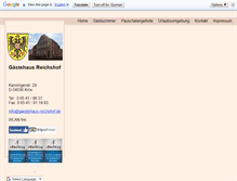 Tablet Screenshot of gaestehaus-reichshof.de